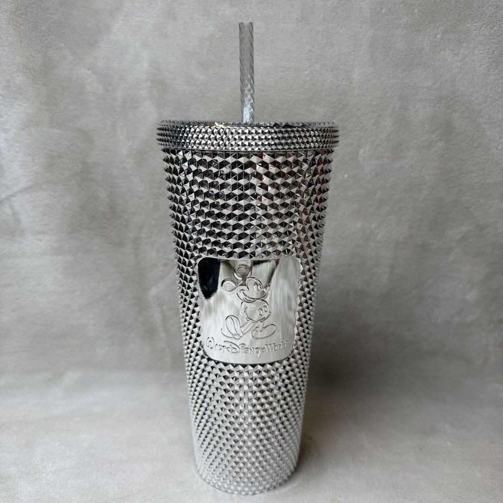 Mickey Mouse Disney 100 Starbucks Tumbler w/ Straw Walt Disney World Silver